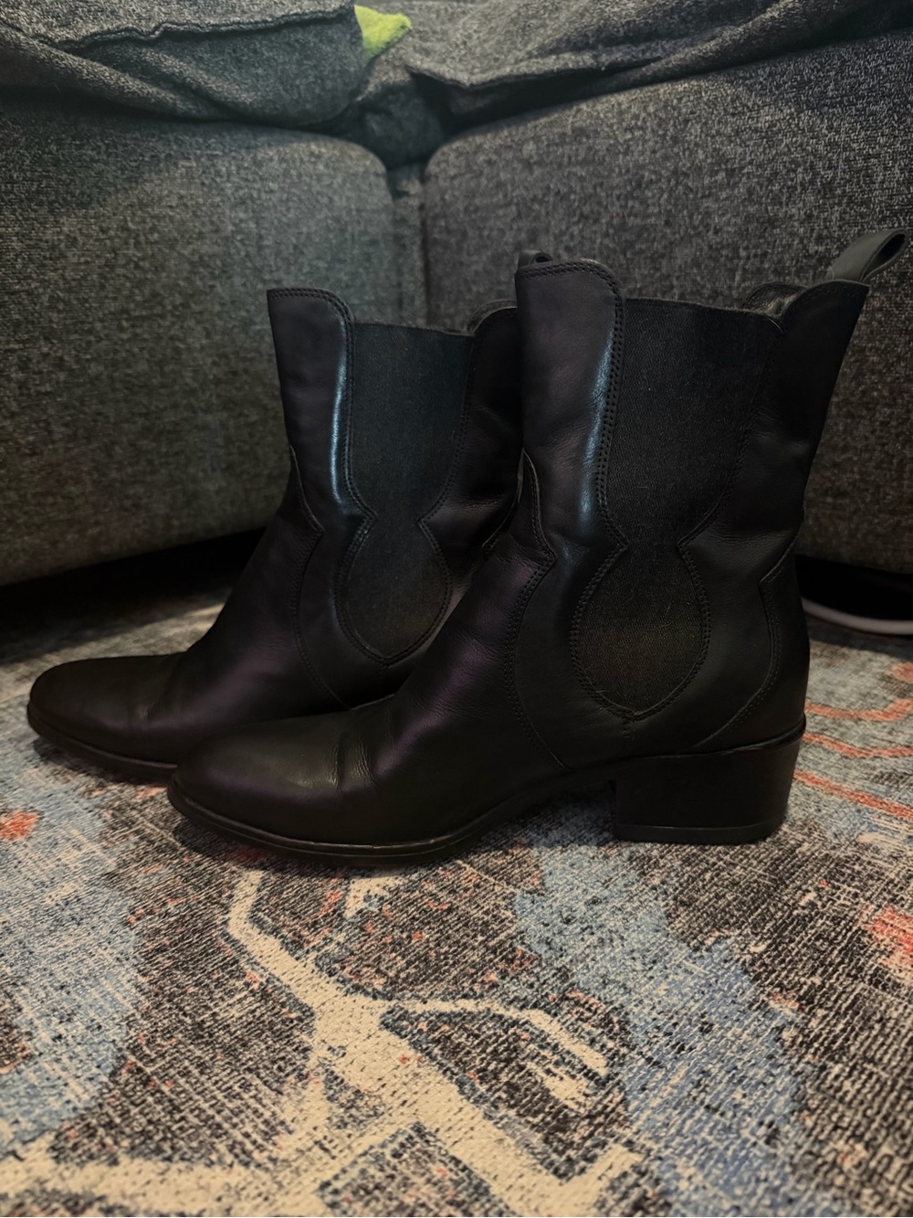 Coach and Four Black Leather Ankle Booties